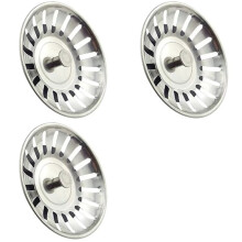 3X Sink Strainer Drain Plug for Basin Stainless Steel Sink Waste Plug Filter Anti-Clogging Floor Drain Drain Filter