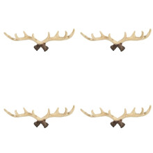 4X Ganci da Parete con Corna di Cervo Vintage - Appendiabiti da Parete da 28 cm, Portachiavi per Gancio da Parete Decorativo,A