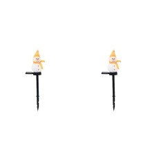 2X Christmas Decorations Solar Lights Outdoor Garden Decor Snowman-Christmas Ornaments Solar Powered Garden Decor A