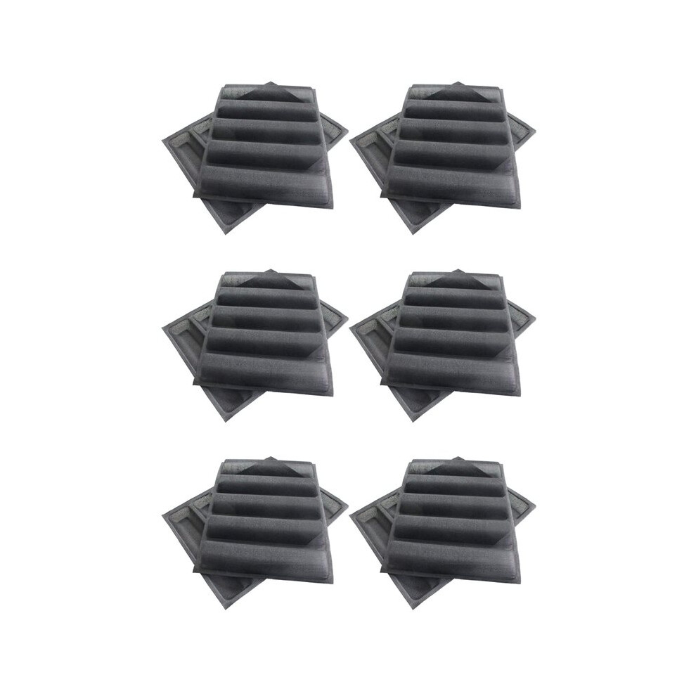 12Pcs Silicone Perforated Baking Forms Sandwich Mold French Baguette Bread Pan Food Mat 5 Loaf Non-Stick Baking Liners