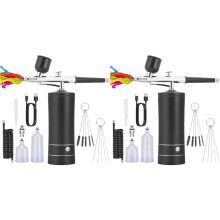 2X Airbrush KIT Cordless Rechargeable Compressor Airbrush Set, Automatically Handles Model Painting, Nails, Makeup B
