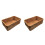 2X Hand-Woven Rattan Wicker Basket Fruit Tea Snack Bread Basket Cosmetic Rectangular Storage Box L 1