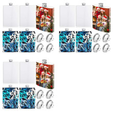 12 Flacons à Sublimation avec Capuchon en Métal et Entonnoir Étanche, Flacons en Acier Inoxydable de 8 Oz, Conteneurs pour Garçons D'Honneur