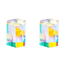 2pcs 1.2 Inch Optical RGB Dispersion Prism X- for Physics Teach Rainbow Prism Crystal  Prism Photography Props