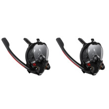 2X Snorkeling Mask Double Tube Silicone Diving Mask Adult Swimming Mask Diving Goggles Underwater Breathing Mask-A