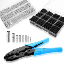 Kits de Connecteurs Bout à Bout Non Isolés, Connecteurs D'Épissure de Fils, Kits de Gaines Thermorétractables, Outil de Sertissage de Fils pour