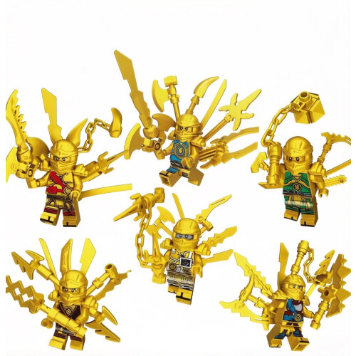 6 PCS Phantom Ninja Gold Edition Building Blocks