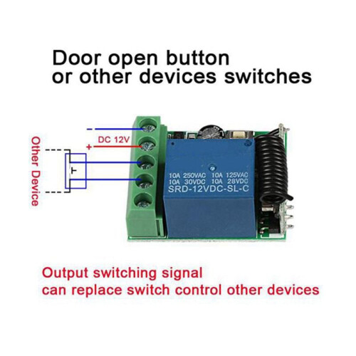 5X 433 Mhz RF Wireless  Receiver  12V Single Relay Receiver Module with 10 Remote Transmitter 1