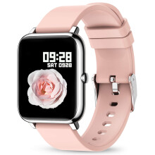 Pink Smart Watch for Android and iOS, 1.4 Inch Fitness Tracker with Heart Rate, Blood Pressure and Blood Oxygen Monitor for Women and Men