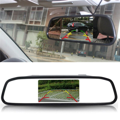 2X 4,3-Tums Bil DVR Dash-Kamera Backspegelmonitor StöDer 2-VäGs Videoinspelare Dash Cam LCD-SkäRm 2