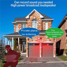 3X Outdoor Solar Motion Sensor Alarm with Remote Control, 130Db Sound Light Alarm Siren Sound Alarm