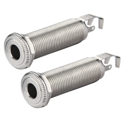 End Pin Output Jack,Ancable 1/4 inch 6.35mm Mono  Jack 3 Pin Long Threaded Replacement Full Contact Jack Socket