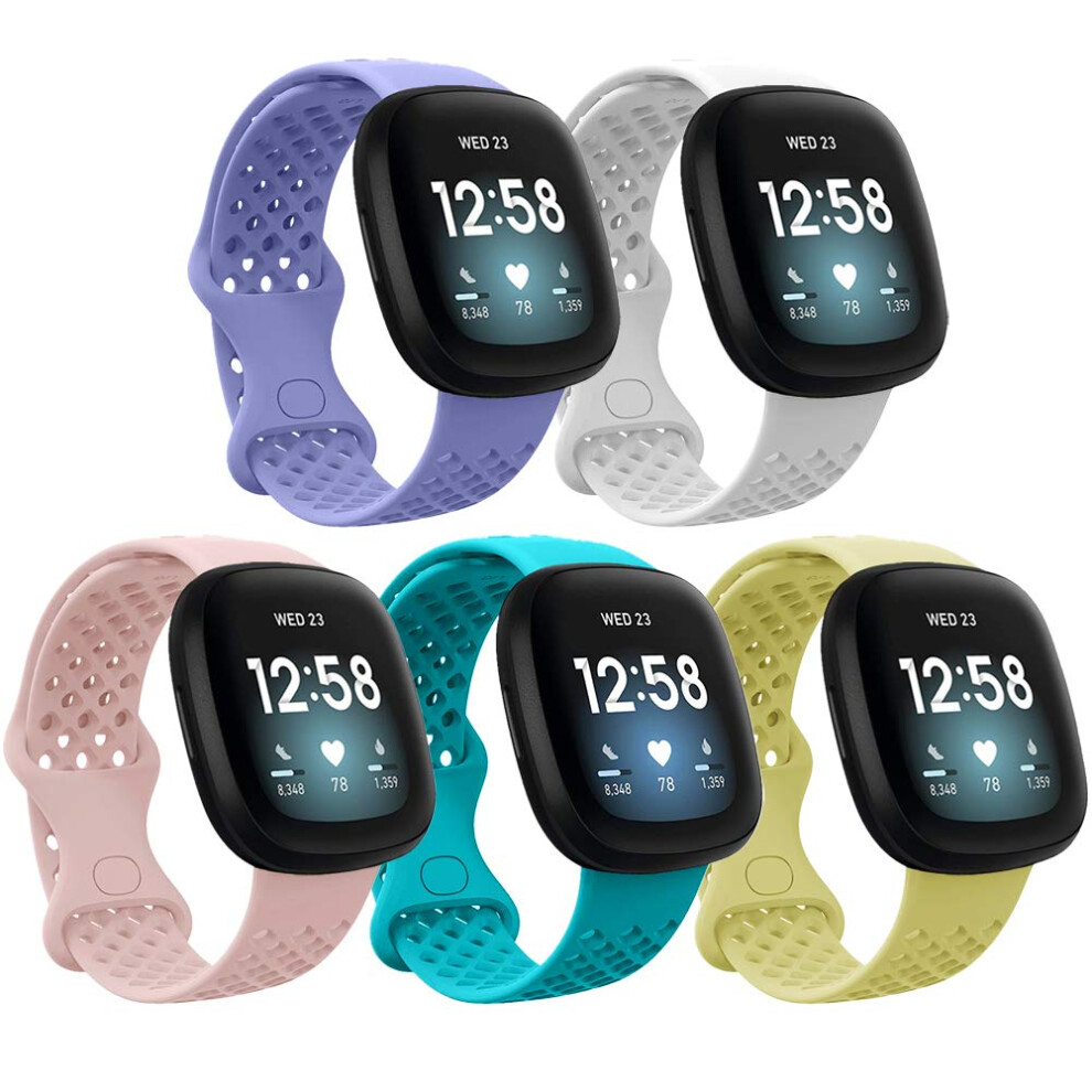 Waterproof Sport Breathable Silicone Strap Adjustable Replacement Bands For Fitbit Versa 3 And Sense 9455672038102