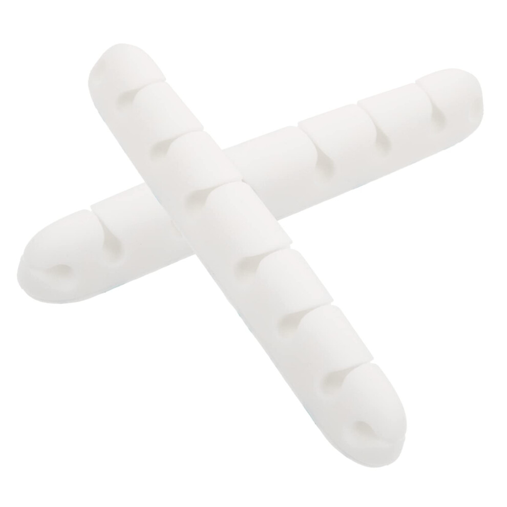 8Slot Silicone Cable Organizer Cord Clips, Adhesive Desk Cable Management 2Piece Set 9092120538014