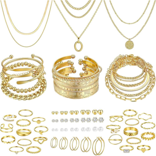 Packung mit 58 Statement-Schmuck-Sets, einzigartigen floralen