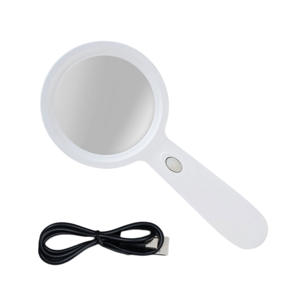 10X Magnifier with Light for Senior-White Rechargeable model