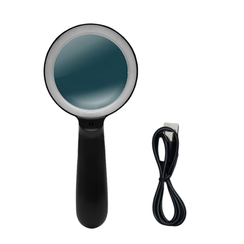 Handheld Magnifier 10X Magnifying- Rechargeable Model Black 7696001612217