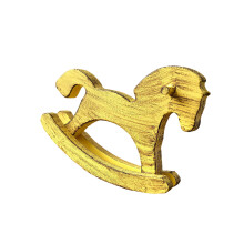 Small Wooden Rocking Horse Ornament Wooden Rocking Horse-Yellow