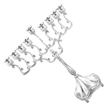 Chanukka-Kerzenständer, festliche Feier, Kerzenhalter, 9-Silber