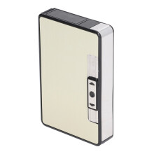 Mittleres Metall-USB-Ladekoffer für Zigaretten mit Feuerzeug, 150mAh, Gold
