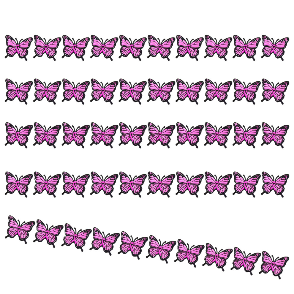 Pink Butterfly Brooch For Chest Cancer Awareness Zinc-50 Pieces