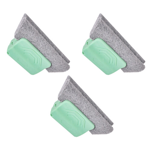 3Pieces Window Track Cleaning Tool With Replaceable Head-Green