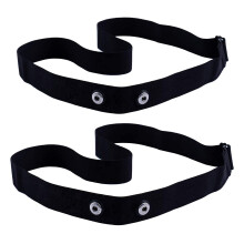 2 Pack Adjustable Elastic Black Universal Replacement Heart Rate Monitor Chest Strap for Garmin Wahoo