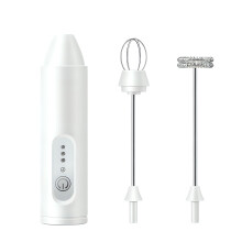 Electric Milk Frother Stainless Steel Coffee Foam Maker-White
