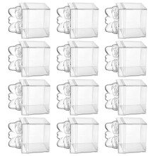 12Pcs Bowknot Candy Box Clear Plastic Gift Packaging Box