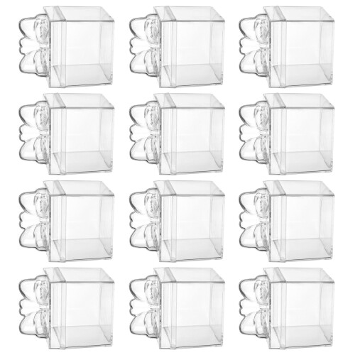 12Pcs Bowknot Candy Box Clear Plastic Gift Packaging Box