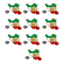 Iran National Lions Symbol Brosche aus-Stahlfarbkarte O