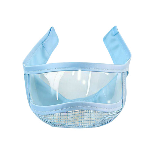 Weiche Katzen-Kopfschutzmaske, durchlässige, transparente-Blau M