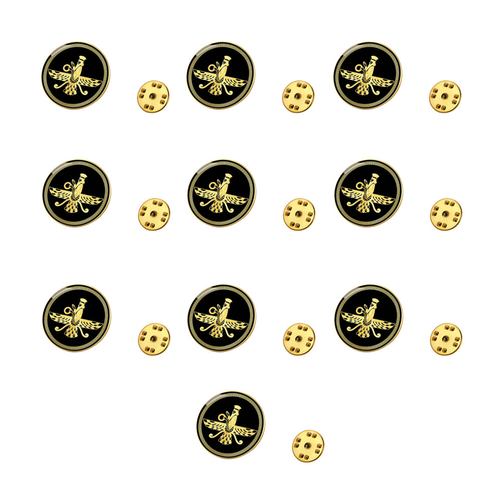 Gold Unique Iran Lions Flag Lapel Pin High- Farawaha Iran