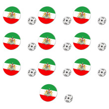 Elegant Iran National Flag Lions Brooch-steel color round two