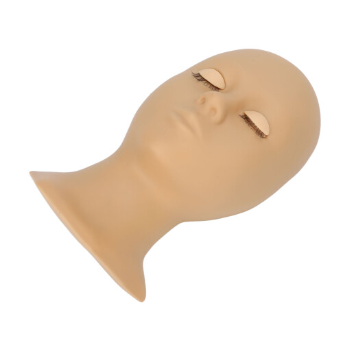 Silicone Eyelash Extension Practice Head with 4 Replacable Eyes, 28x14cm