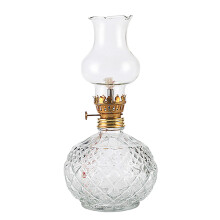 Decorative Glass Oil Lamp Emergency Lighting Indoor Table-Clear