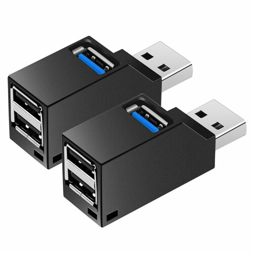 2 Pcs 3-Port USB Hub  USB3.0 High-Speed Hub Distributor Box for PC Notebook Computer U Disk Mobile Phone Card Reader