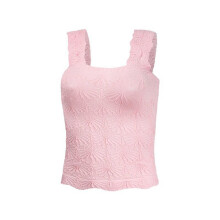 Women'S Square Neck Wide Strap Crop Tank Tops Flower Going Out Tops Slim Fit Lettuce Trim Crop Tops  S