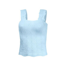 Women'S Square Neck Wide Strap Crop Tank Tops Flower Going Out Tops Slim Fit Lettuce Trim Crop Tops  S