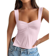 Womens Going Out Crop Tops Backless Tank Tops Summer Y2k Teen Basics Cute Clothes  L