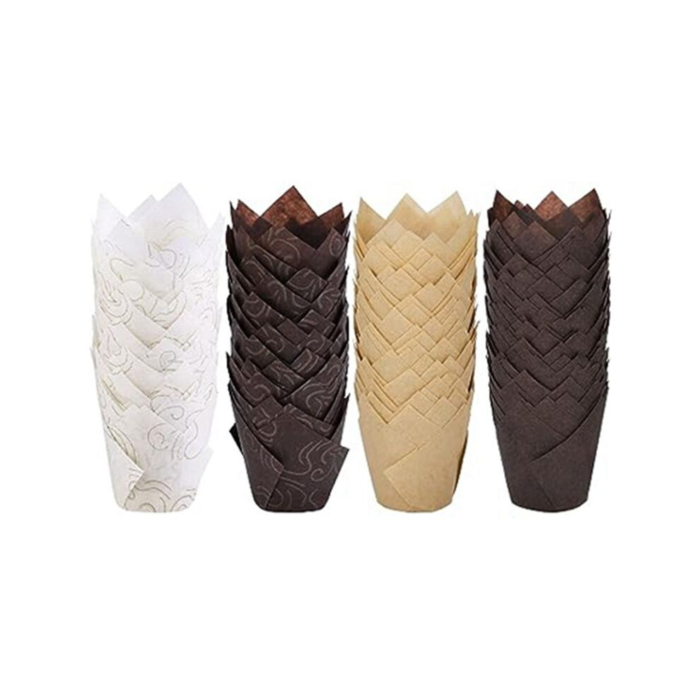 Wella Elements 200 Tulip Cake Cups High Temperature Oil-Proof Bread Paper Holder Cake Liner Flame Cup Baking Supplies
