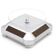 Rotating Display Stand 360 Degree Solar Power Rotating Turntable Display Stand Silver