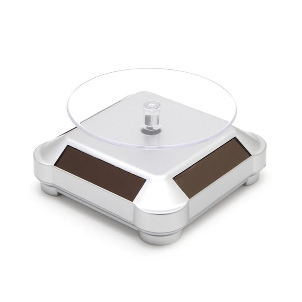 Rotating Display Stand 360 Degree Solar Power Rotating Turntable Display Stand Silver 6033360402041