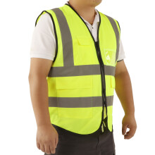Hochsichtbarkeitsreflektierende Sicherheitsweste aus Polyester Arbeitsschutz mit Tasche M/L/XL/2XL/3XL