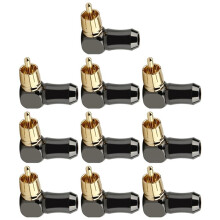 10 Stuks RCA Connector Audiostekker Mannelijk 90 Graden Haakse Elleboog Luidsprekerterminalconnector voor Het Solderen van Videokabel