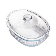 Glass Casserole Baking Dish Food Container With Lid For-1800ml