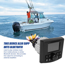 Radio Marina MP5 Radio para Estéreo Pantalla de 3 Pulgadas Reproductor de Vídeo Multimedia Impermeable AUX AM FM RDS para ATV UTV