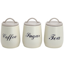Elegant Round Tea Sugar Coffee Canister Storage Jar With