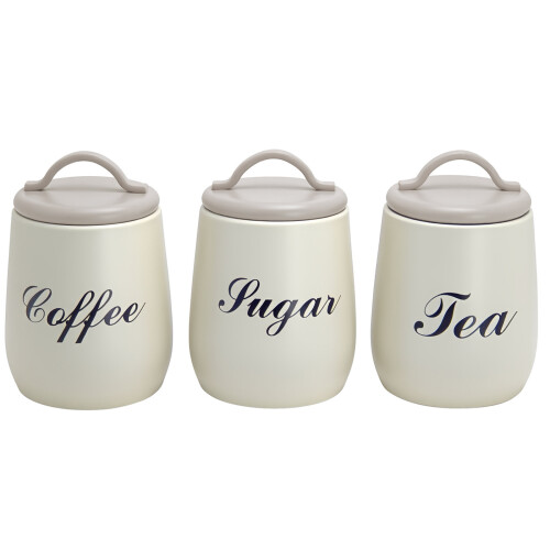 Elegant Round Tea Sugar Coffee Canister Storage Jar With