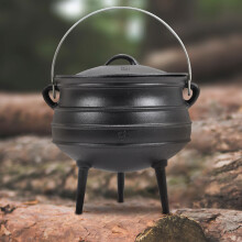 8L Cast Iron Potjie Pot with Lid for Outdoor
